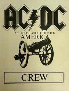 AC/DC 1982 Backstage Crew Dressing Room Sign 8 1/2x11 - Picture 1 of 2