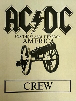 AC/DC 1982 Backstage Crew Dressing Room Sign 8 1/2x11 - Image 1 of 2