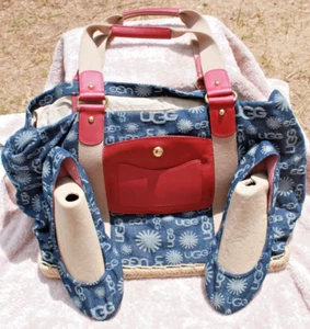 UGG Australia Denim Jacquard Tote Bag Large Tote S/N TE016 Matching W Shoes 10 - Bild 1 von 11
