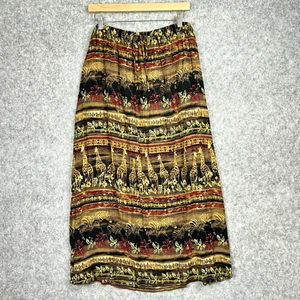 Vintage Dressbarn Maxi Skirt Size 22/24 Safari Print Gauzy Flowy Boho Travel 90s - Picture 1 of 6