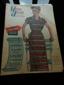 Mode du jour 1952 n°343 robes diner au restaurant robe toile patron - Imagen 1 de 8