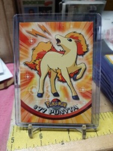 1999 TOPPS POKEMON TV ANIMATION BASE CARD - # 77 PONYTA WITH BLUE LOGO