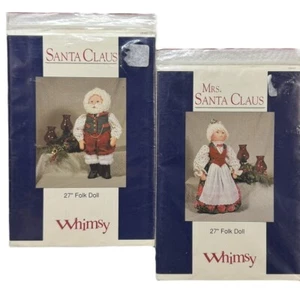 Lot Of 2 Whimsy Folk Doll Patterns Santa Claus CB102 & Mrs Santa Claus CB101 - Picture 1 of 2
