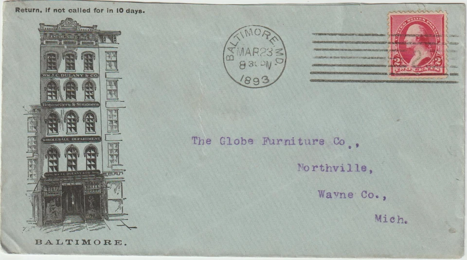 Baltimore MD Illust Advt blue cover WM Delany & Co booksellers (c460) - Image 1 of 1