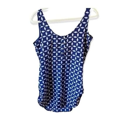 Beach Bunny Azul Blanco Patrón Nadar Playa Cubrir Talla Pequeña Foto 1 de 4