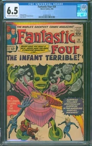Fantastic Four #24 ⭐ CGC 6.5 ⭐ The Infant Terrible! Silver Age Marvel Comic 1964 - Bild 1 von 4