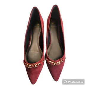 NEU Monet Damen 10 M Designed In Italy rot burgunderrot Wildleder spitz zulaufend flache Schuhe - Bild 1 von 15