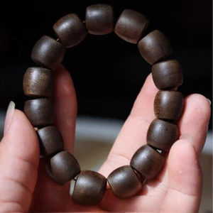 13*14mm Nha Trang White Chess Agarwood Skewer Shimmering Buddha Bead Rosary Bead - Picture 1 of 9