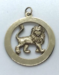 VINTAGE 9ct GOLD LION PENDANT 375 LEO ZODIAC CHARM EXCELLENT CONDITION - Picture 1 of 5