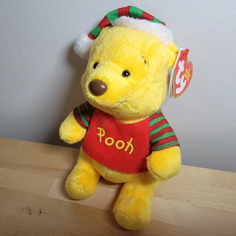 TY Beanie Baby - Disney - WINNIE THE POOH (Xmas Hat - Walgreens Excl) (6 inch) - Image 1 of 1