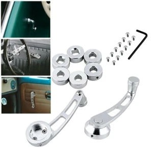Aluminum Car Universal Chrome Billet Manual Door Window Winder Handle Crank Pair - Picture 1 of 6