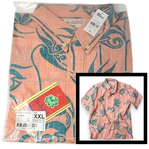 Camicia hawaiana Reyn Spooner Birds of Paradise Alfred Shaheen Coral 2XL XXL NUOVA CON ETICHETTE - Foto 1 di 10