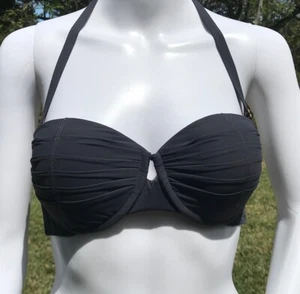 Gottex Charcoal Gray Bralette Bikini Top Size 6 - Picture 1 of 6