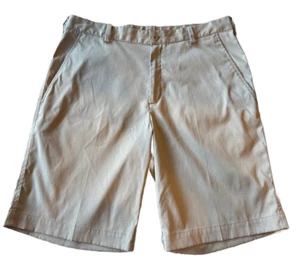 Nike Golf Men's 33 Flat Front Tech Dri Fit Shorts Khaki Beige 330239-235 - Picture 1 of 4