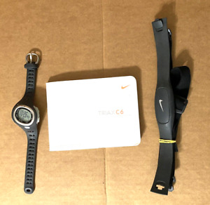 Nike SM0014 Triax C6 Black Digital Watch w/ New Battery & SMA007 Heart Monitor