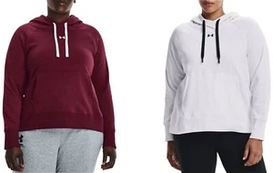 Under Armour Plus Size Rival HB Hoodie Womens UA Loose Fit Fleece Sweatshirt - Picture 1 of 5