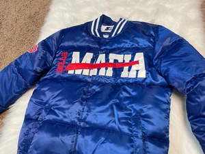 Buffalo Bills Mafia Starter Bubble Button Down Satin Men's Size Small Jacket - Picture 1 of 10
