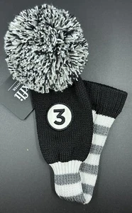 Maxfli #3 Knit Fairway Wood Headcover Golf MX493 Black White - Picture 1 of 1