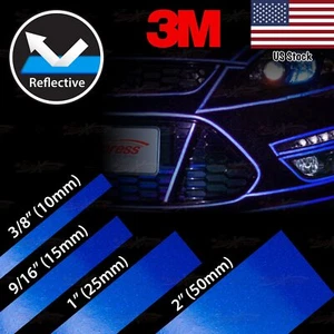3M REFLECTIVE Conspicuity Self-Adhesive Roll PinStriping Decal Tape Sticker BLUE - Picture 1 of 15
