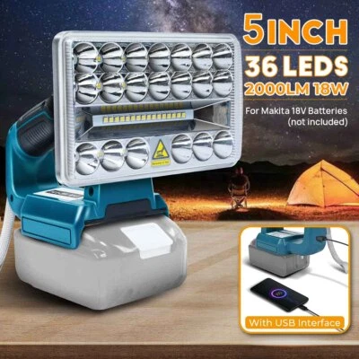5" LED Taschenlampe Arbeitsleuchte Li-ion Für Makita Akku BL1430 Strahler Licht - Bild 1 von 4