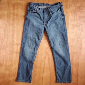 Levis 514 Blue Jeans Fits 32 x 27 (34 x 30 on Tag) Medium Wash Denim Stretch - Picture 1 of 13