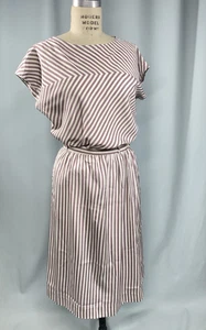 Blusa y Falda Vestido Vintage EXTRA GRANDE XL Rayas Púrpura CAMPUS INFORMAL AÑOS 70 80 - Imagen 1 de 11