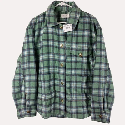 Chaqueta de franela a cuadros American Eagle para mujer L verde grunge años 90 Cabincore nueva con etiquetas Foto 1 de 4