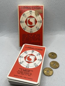 Vintage I CHING CARDS DECK 1971 A.G. Muller Switzerland with 3 Coins - 80 Cards - Picture 1 of 12