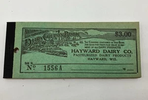 Libro de cupones de $3 Hayward Dairy de colección de los años 40 Wisconsin WI leche cremosa antigua - Imagen 1 de 2