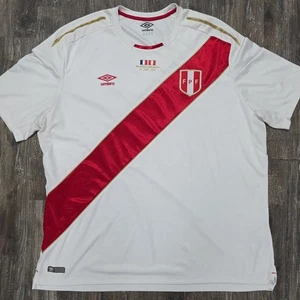 2018 Umbro Peru Home Soccer Jersey Jefferson Farfan Men 3XL World Cup Russia - Picture 1 of 7