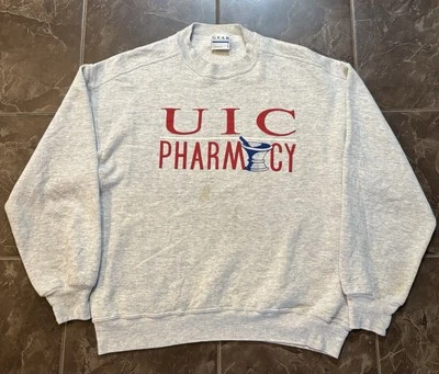 Vintage University Of Illinois Chicago Pharmacy Sweater Men L 90s - Image 1 of 4
