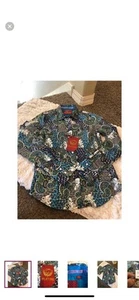 Platini ladies button down paisley top Small Vintage - Picture 1 of 8