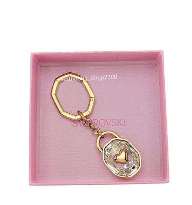 NUEVO Genuino SWAROVSKI Oro Candado Corazón Logo Llavero Bolso Dije 5733765 Foto 1 de 4