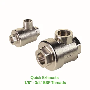 1/8" - 3/4" BSP Quick Exhaust Valve in Nickel plated Brass - Picture 1 of 2