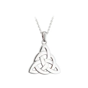 Solvar Trinity Knot Pendant Necklace Women's Sterling Silver 18" Chain 18x19mm - Picture 1 of 4