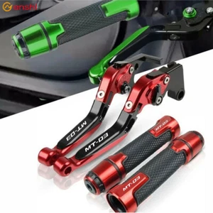 For Yamaha MT-03 MT03 Motorcycle CNC Foldable Brake Clutch Levers Handlebar Grip - Picture 1 of 16