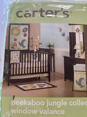 NEW Carter's Monkey PEEKABOO JUNGLE COLL. Window Valance  60"x 14" BROWN/GREEN - Image 1 of 4