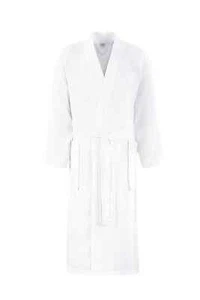 Bademantel Waffelpiqué Kimono weiß 100% Baumwolle Hotel Wellness Spa Sauna Pool - Bild 1 von 1