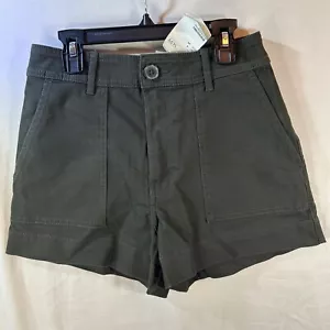 H&M Shorts Womens Size 4 NWT Army Green Cotton Blend Casual Stretchy - Picture 1 of 9