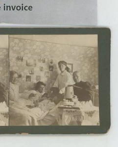 Little Girl Sleeping with her Dolls Children Stereoview c1910 - Picture 1 of 2