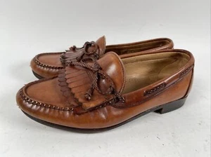 ALLEN EDMONDS Mens Loafers 9 EEE Brown Tan Tassel Shoe Woodstock USA Leather - Picture 1 of 10