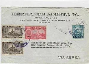 WINCHESTER REPEATING ARMS CO, AIRMAIL  COVER, VENEZUELA TO USA 1941  . REF 226 - Picture 1 of 2