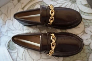 Schutz Dannie flache Damen-Loafer dunkle Schokolade Leder Größe 8 neu im Karton - Bild 1 von 5