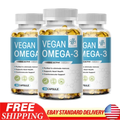1-3 cápsulas de aceite Omega3 3x fuerza 1200 mg EPA y DHA píldoras veganas soporte articular Foto 1 de 4