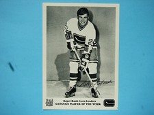 1971/72 ROYAL BANK LEADERS VANCOUVER CANUCKS PHOTO #1 BOBBY LALONDE SHARP+ 71/72