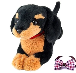 Sunlemon Cuddly Peluche Soffice Bassotto Nero Lap Dog Hiza Wanko, Girocollo per Animali Domestici - Foto 1 di 9