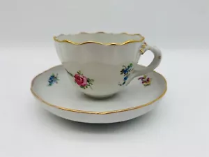 Schierholz Porzellan Sammeltasse Mokkatasse Streublume Goldrand Ø 11cm - Bild 1 von 6