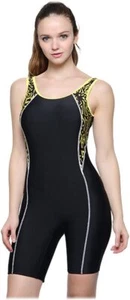 Modeokker Damen Badeanzug Schwimmanzug 1-teilig Sport Flachnähte: Schwarz UK -10 - Bild 1 von 3