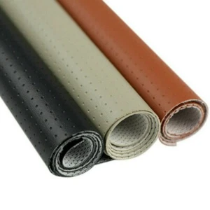 PVC Leather Fabric Perforated Breathable Material Crafts Car Upholstery By Yard - Picture 1 of 10