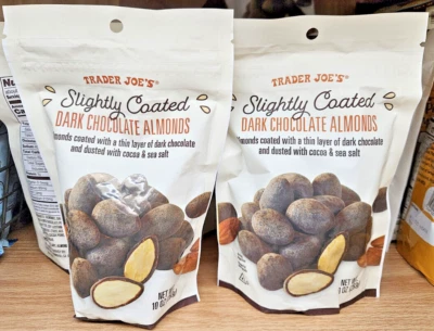 Trader Joe’s Slightly Coated Dark Chocolate Almonds 10oz 283g (2 Bags) - Image 1 of 2